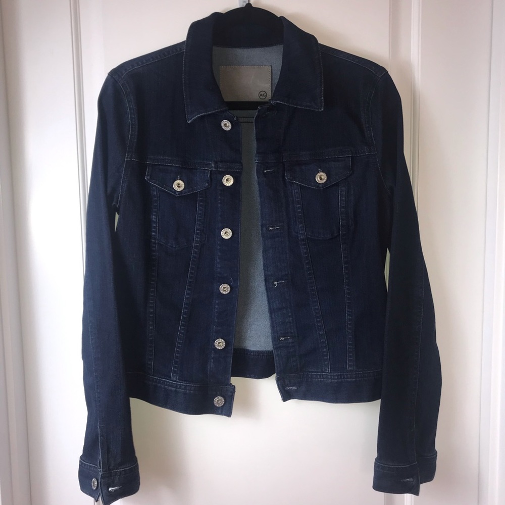 Like new, worn once! Dark blue denim AG jacket.